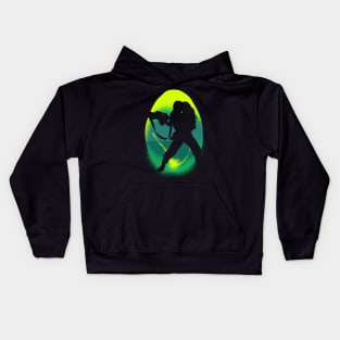 Silhouette of Courage in Alien Adversity Kids Hoodie